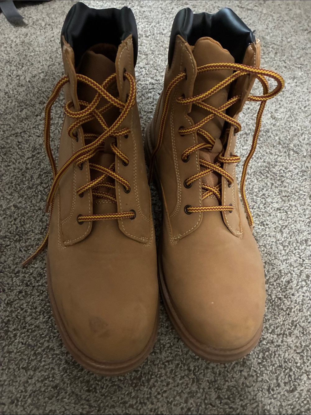 Ozark Trail Tan Lace-Up Work Boots with Black Collar